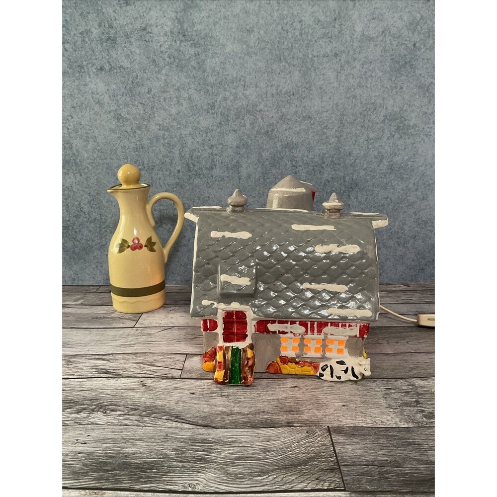 Vintage Department 56 Snow Village Red Barn & Silo.Snowhouse Series no box